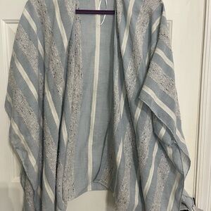 Ann Taylor Blue and White Striped wrap